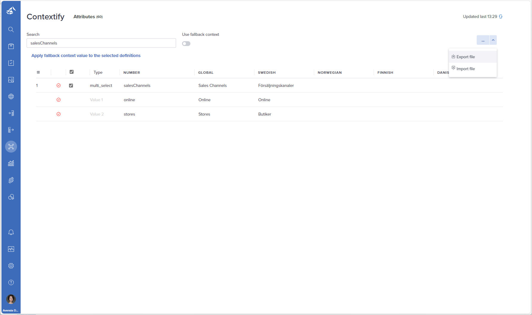 Avensia-Export-to-Excel
